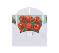 White YYHWHJDE - Biglietto d'auguri con stampa di piccoli pomodori nella tasca a rete, 15 x 10 cm, design unico e alla moda per varie occasioni