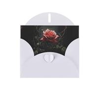 White YYHWHJDE - Biglietto d'auguri con stampa di rose tra le spine, 15 x 10 cm, design unico e alla moda per varie occasioni