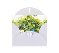 White YYHWHJDE - Biglietto d'auguri con stampa di una piccola rana tra i fiori e le piante, 15 x 10 cm, design unico e alla moda per varie occasioni