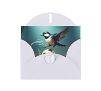 White YYHWHJDE - Biglietto di auguri con scritta "Little Swallow stepping on the ball", 15 x 10 cm, design unico e alla moda per varie occasioni