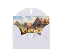 White YYHWHJDE - Biglietto di auguri con stampa di polli e fattoria, per Natale, compleanno, San Valentino, anniversario di matrimonio e feste