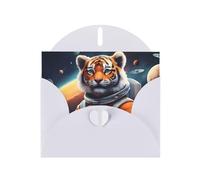 White YYHWHJDE - Biglietto di auguri con stampa di tigre nello spazio, per Natale, compleanno, San Valentino, anniversario di matrimonio e feste