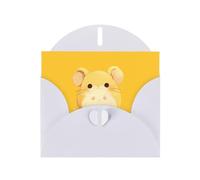 White YYHWHJDE - Biglietto di auguri rotondo con stampa topolino, 15 x 10 cm, design unico e alla moda per varie occasioni