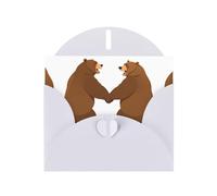 White YYHWHJDE Grizzly orso che si tiene per mano stampa biglietto di auguri 15,2 x 10,2 cm, design unico e alla moda per varie occasioni