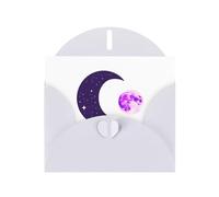 White YYHWHJDE Purple Moon Hanging in the Starry Sky Biglietto di auguri per Natale, compleanno, San Valentino, anniversario di matrimonio e feste