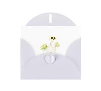 White YYHWHJDE Scheletro con fiori negli occhi Immagine Biglietto di auguri 15,2 x 10,2 cm con effetto perla su entrambi i lati e inchiostro ecologico