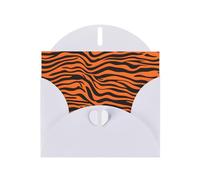 White YYHWHJDE Tiger Stripes Orange Pattern Picture Biglietto di auguri 15,2 x 10,2 cm con effetto perlato su entrambi i lati e inchiostro ecologico