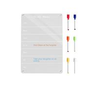 Whiteboard magnetica acrilica - Clear Dry Cancella per documentazione | Include 6 penne marker e gomma per la scrittura creativa, i promemoria, l'organizzazione e la pianificazione visiva