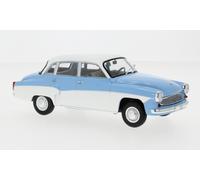 WHITEBOX WB124242 WARTBURG 312 1965 LIGHT BLUE/WHITE 1:24 Modellino