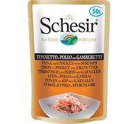 whitebridge pet brands srl Schesir cat tonnetto e pollo con gamberetti 50 g