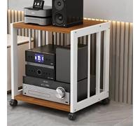 WhiteCorner - Supporto audio AV per lettore DVD e amplificatore, 2 ripiani, regolabile, design moderno per home theater, soluzione di archiviazione multimediale
