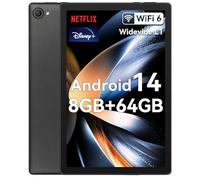 Whitedeer Tablet 10 pollici Android 14 Octa-Core, Face ID, OTG, 8GB+64GB+1TB Espansione, 1280 * 800 IPS, Split-Screen, WiFi 6, BT5.3, Doppia Fotocamera 5MP+8MP, 5000mAh, Widevine L1 (Nero)