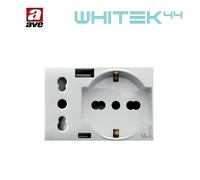 Ave WHITEK S44 Presa Schuko Presa Italiana USB-A e USB-C™ 2P+T 10/16A 250V