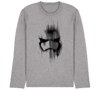 WHITELISTED Maglietta Unisex a Maniche Lunghe con Maschera da Soldato, Grigio (Athletic Heather), XL