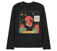 WHITELISTED Star Wars Retro Christmas Admiral Ackbar Wrap Trap Long Sleeve T Shirt, Black, Nero, M Unisex-Adulto