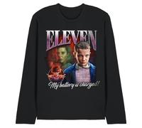 WHITELISTED Stranger Things Eleven Homage Unisex Long Sleeve T Shirt, Black, S