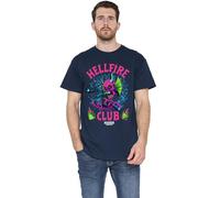 WHITELISTED Stranger Things Hellfire Neon Dice Unisex T Shirt, Navy, XXL