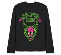 WHITELISTED Stranger Things Hellfire Neon Sketch Logo Unisex Long Sleeve T Shirt, Black, XL
