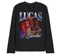 WHITELISTED Stranger Things Lucas Homage Unisex Long Sleeve T Shirt, Black