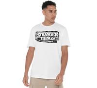 WHITELISTED Stranger Things Punk Logo Unisex T Shirt, White, XXXX-Large, 4XL