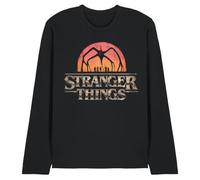 WHITELISTED Stranger Things Sunset Logo Unisex Long Sleeve T Shirt, Black, S