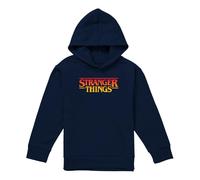 WHITELISTED Stranger Things Sunset Pixel Logo Youth Boy/Girls Pull-Over Hoodie, Navy Hooded Sweatshirt, 5-6 Years Unisex Kids