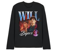 WHITELISTED Stranger Things Will Homage Unisex Long Sleeve T Shirt, Black, M