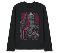 WHITELISTED The Mandalorian Bounty Hunter Ig11 Unisex Long Sleeve T Shirt, Black, X-Large