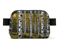 Whiteness of Birch Trees Marsupio per uomo e donna, impermeabile, tracolla regolabile