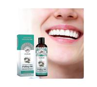 Whitening Pulling Oil, Whitening Pulling Oil with Coconut & Mint, Alcohol Free Mouthwash for Fresh Breath, White Teeth & Healthy Teeth & Gums
