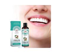 Whitening Pulling Oil, Whitening Pulling Oil with Coconut & Mint, Alcohol Free Mouthwash for Fresh Breath, White Teeth & Healthy Teeth & Gums