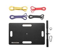 Whiteoak - Piattaforma di allenamento: set completo con fasce di resistenza e barra per esercizi, elastico X3 in uno e stazione per esercizi isometrici, piastra di terra