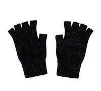 Whitepeak Guanti senza dita in vera lana merino e Possumdown per uomo e donna | UNISEX, nero, Small