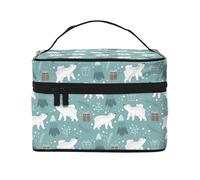 Whiter Snow Bear - Trousse per trucchi con stampa di orsetti delle nevi e graziose borse per cosmetici da donna, borsa da toilette, grande borsa organizer da