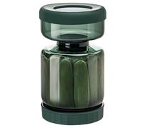 WhiteRhino Barattolo per sottaceti con colino, contenitore per sottaceti con colino, coperchio ermetico a tenuta stagna, separatore di succo a clessidra, per olive, cipolle, cetriolini