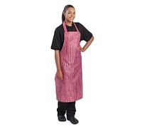 Whites Chefs Apparel - Grembiule Impermeabile in Nylon Rosso e Bianco a Strisce