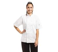 Whites Chefs Clothing A211 Vegas - Giacca da chef, Maniche corte, Unisex Adulti, Bianco, XL