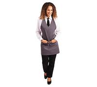 Whites Chefs Clothing B422 - Grembiule con scollo a V, colore: antracite, larghezza 698 mm, lunghezza 838 mm