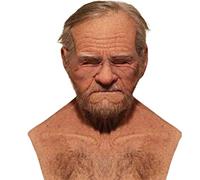 whiteswan Realistico Old Man Face, Old Man And Hair, Mens, Halloween Masquerade novità Costume Latex Full Head