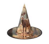 Whitetail Deer Fawn In Wilderness - Cappello da strega con stampa Stag2, cappello da mago, accessorio per cosplay, Halloween, feste in maschera, carnevale, 3 pezzi
