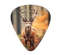 Whitetail - Plettri per chitarra acustica e basso, in celluloide, con stampa Stag3, cervo cervo nel deserto, con scatola organizer