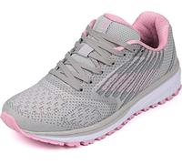 WHITIN Scarpe da Ginnastica Donna Basse Moda Sneakers Trekking Running Traspirante Frau Fitness Sport Scarpe da Jogging Grigio Rosa 38