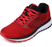 WHITIN Scarpe da Ginnastica Donna Uomo Basse Moda Sneakers Trekking Running Traspirante Frau Fitness Sport Scarpe da Jogging Rosso 38