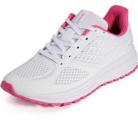 WHITIN Scarpe da Ginnastica Donna Uomo Basse Moda Sneakers Trekking Running Traspirante Frau Fitness Sport Scarpe da Jogging Rosa Bianco 38