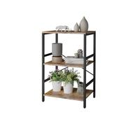 Whitmor Libreria a 3 ripiani, piccola libreria industriale, in metallo, organizer per CD/film/libri, librerie per camera da letto, ufficio, soggiorno, marrone bacca
