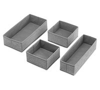 Whitmor Organizer per cassetti, tessuto non tessuto, grigio tratteggiato, 4 pezzi (confezione da 1)