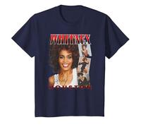 Whitney Houston Face Photos Maglietta, Bambini, Navy, 6 Anni