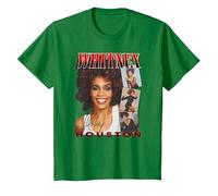 Whitney Houston Face Photos Maglietta, Bambini, Verde Mela, 4 Anni