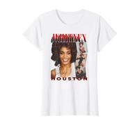 Whitney Houston Face Photos Maglietta, Donna, Bianco, XXL