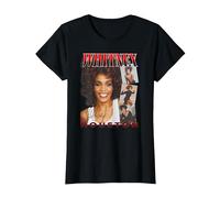 Whitney Houston Face Photos Maglietta, Donna, Nero, S